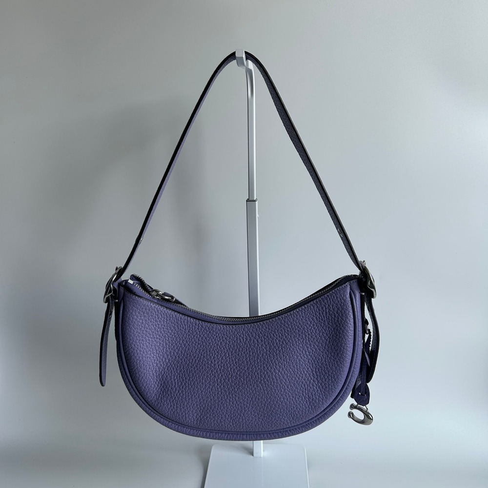 Coach Luna Shoulder Bag Light Violet Pebbled Leather CC439